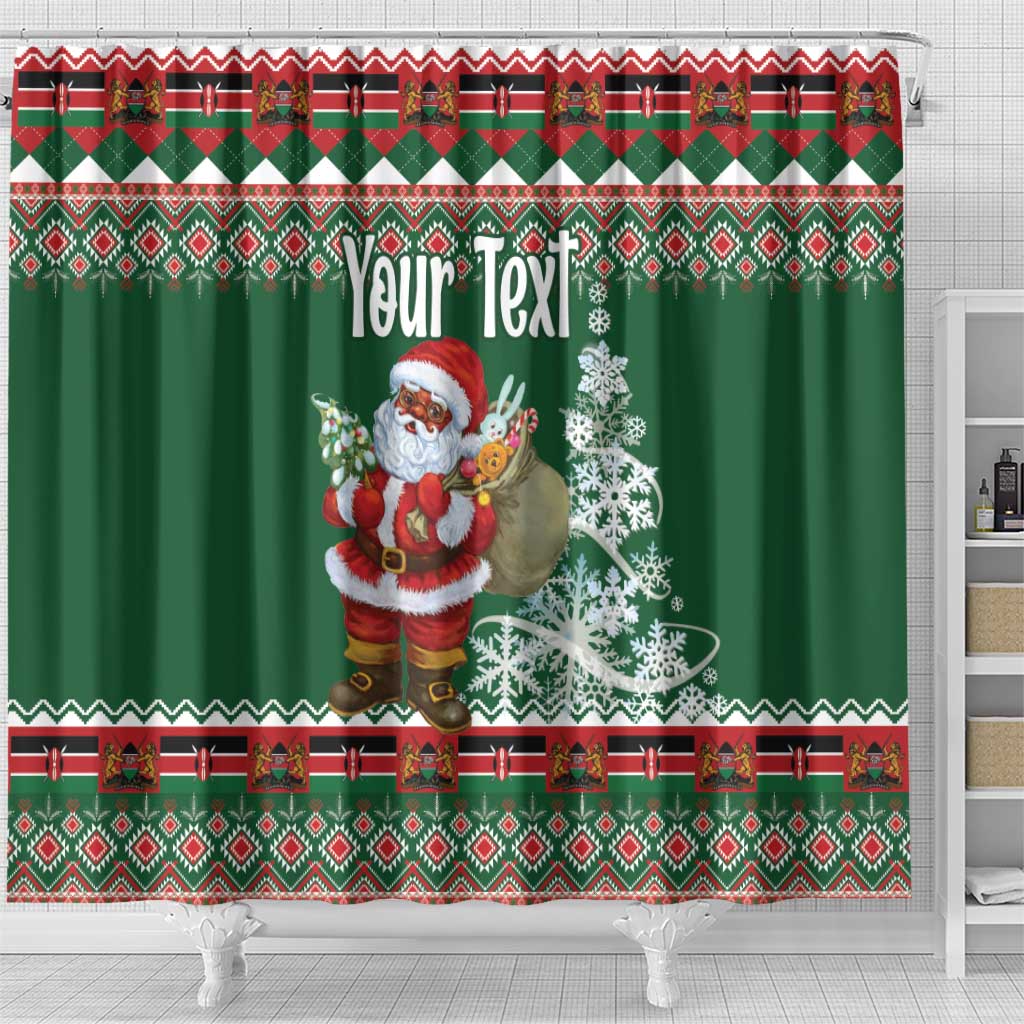 Personalized Kenya Christmas Shower Curtain African Santa Claus - Heri ya Krismasi