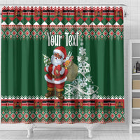 Personalized Kenya Christmas Shower Curtain African Santa Claus - Heri ya Krismasi