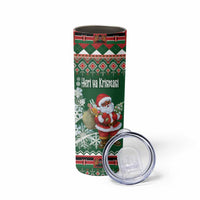 Personalized Kenya Christmas Skinny Tumbler African Santa Claus - Heri ya Krismasi - Wonder Print Shop