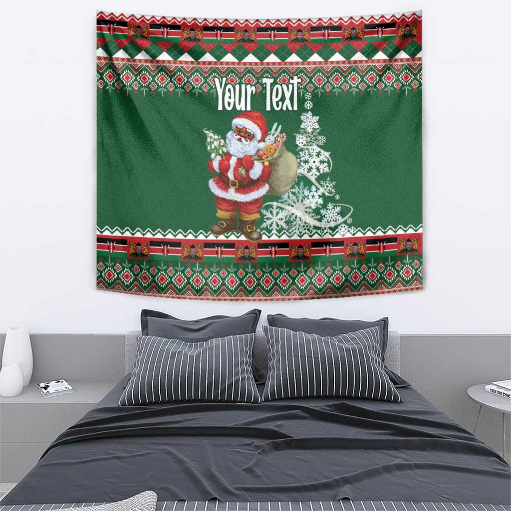 Personalized Kenya Christmas Tapestry African Santa Claus - Heri ya Krismasi - Wonder Print Shop
