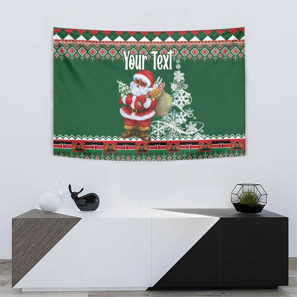 Personalized Kenya Christmas Tapestry African Santa Claus - Heri ya Krismasi - Wonder Print Shop