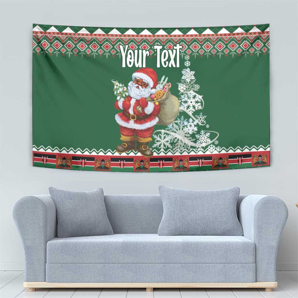Personalized Kenya Christmas Tapestry African Santa Claus - Heri ya Krismasi - Wonder Print Shop