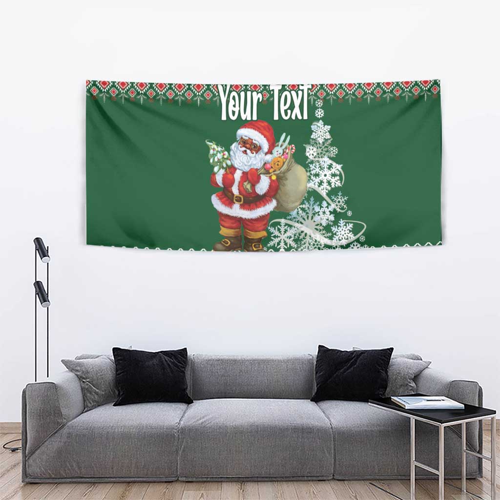 Personalized Kenya Christmas Tapestry African Santa Claus - Heri ya Krismasi - Wonder Print Shop