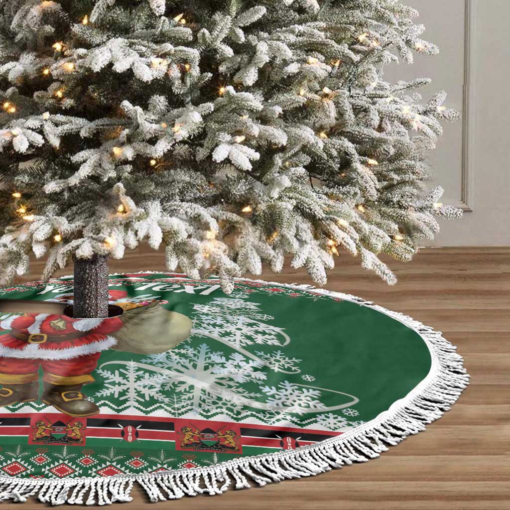 Personalized Kenya Christmas Tree Skirt African Santa Claus - Heri ya Krismasi - Wonder Print Shop