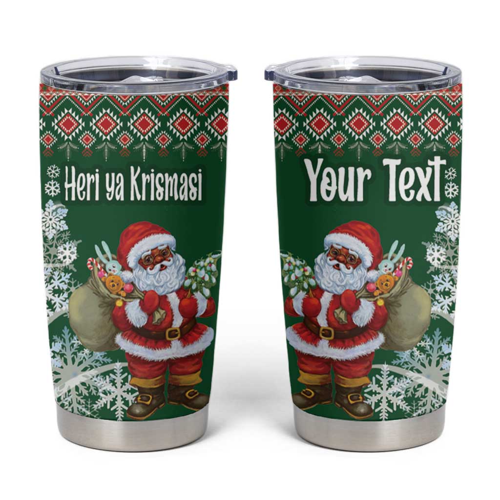 Personalized Kenya Christmas Tumbler Cup African Santa Claus - Heri ya Krismasi - Wonder Print Shop