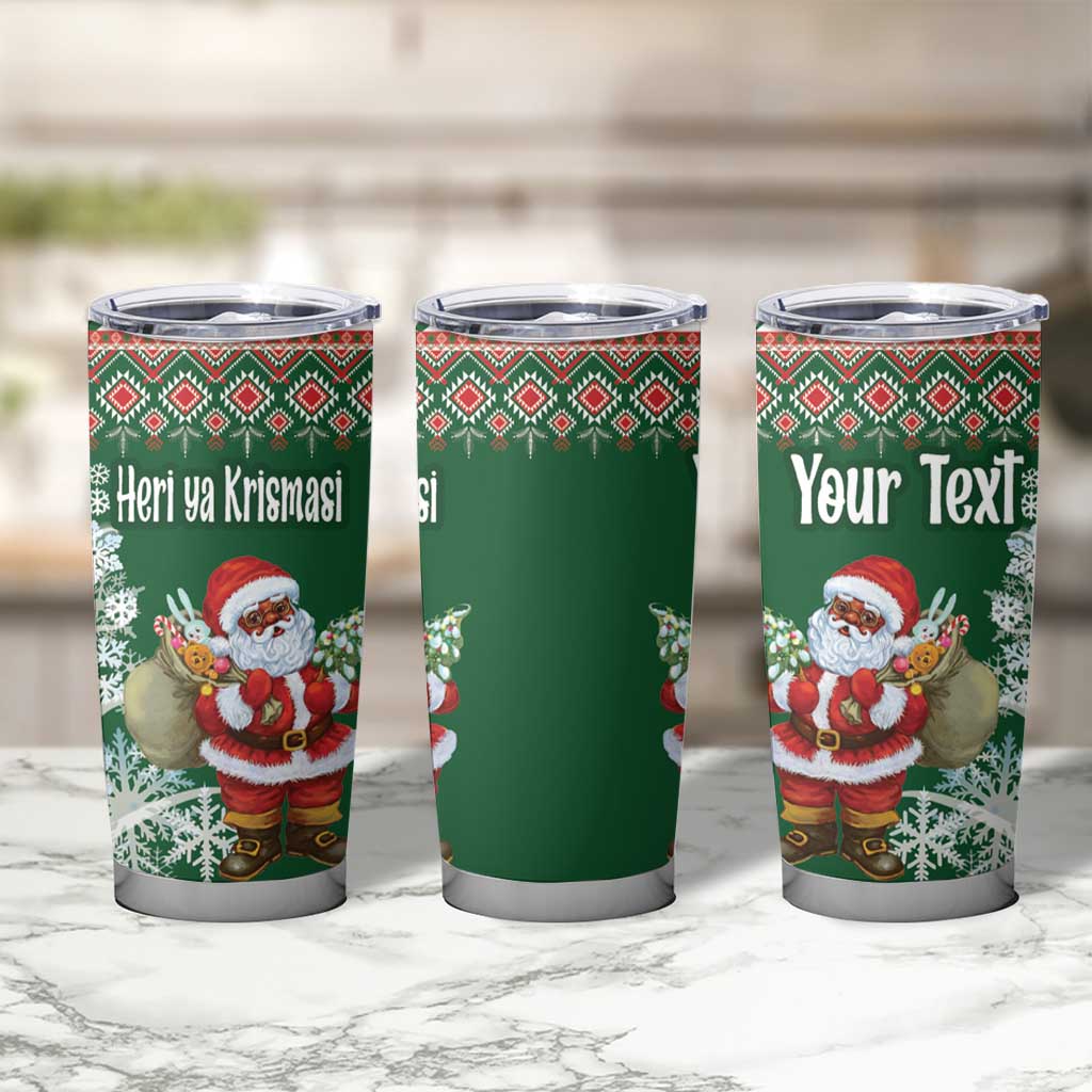 Personalized Kenya Christmas Tumbler Cup African Santa Claus - Heri ya Krismasi - Wonder Print Shop
