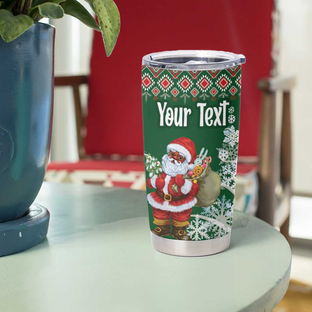Personalized Kenya Christmas Tumbler Cup African Santa Claus - Heri ya Krismasi - Wonder Print Shop