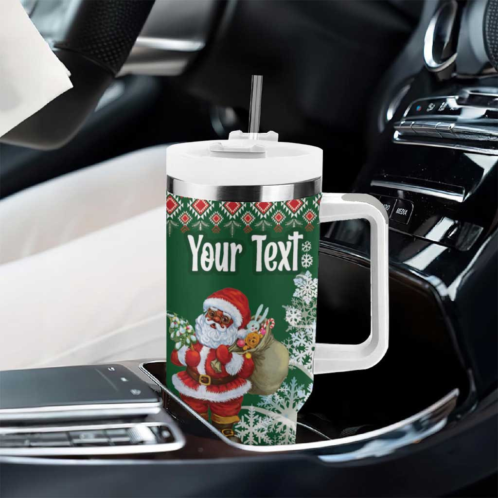 Personalized Kenya Christmas Tumbler With Handle African Santa Claus - Heri ya Krismasi - Wonder Print Shop