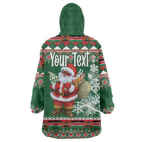 Personalized Kenya Christmas Wearable Blanket Hoodie African Santa Claus - Heri ya Krismasi - Wonder Print Shop
