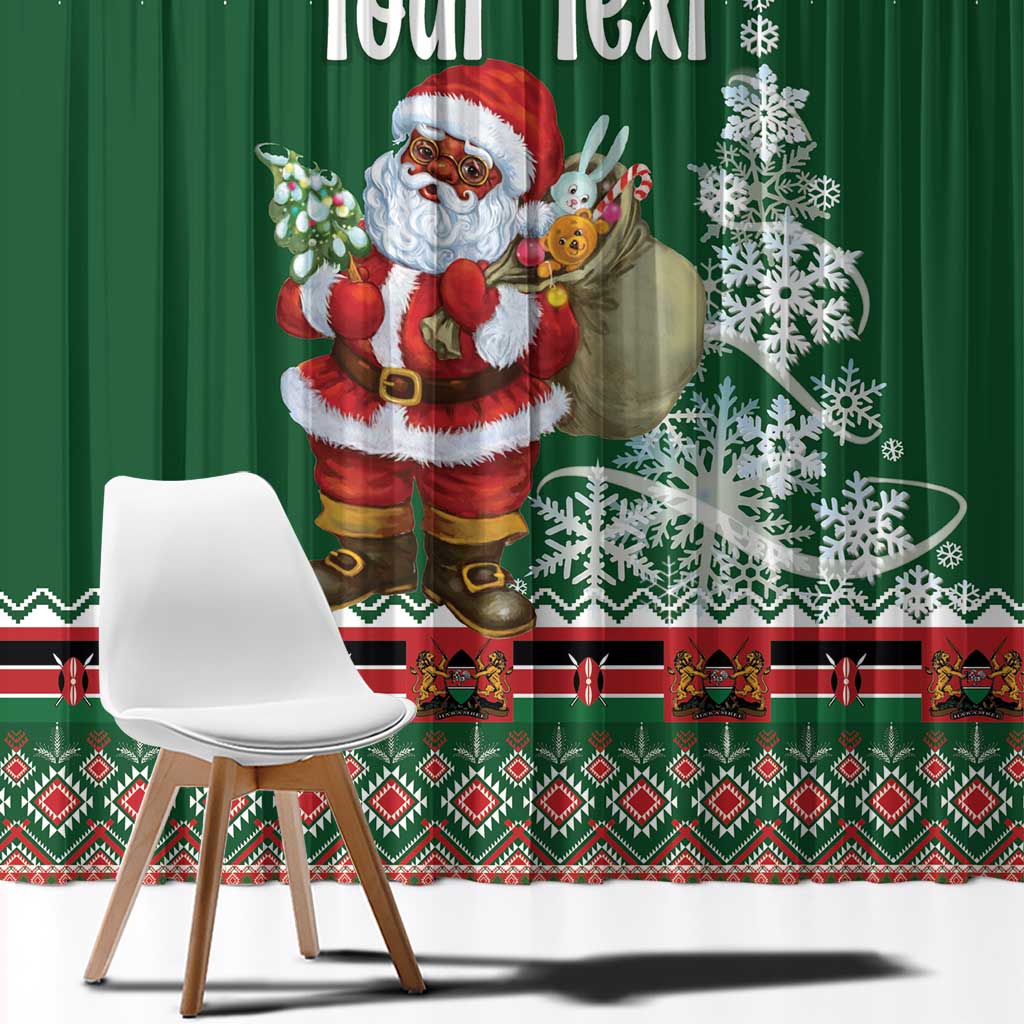 Personalized Kenya Christmas Window Curtain African Santa Claus - Heri ya Krismasi - Wonder Print Shop