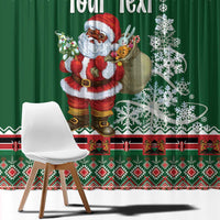 Personalized Kenya Christmas Window Curtain African Santa Claus - Heri ya Krismasi - Wonder Print Shop