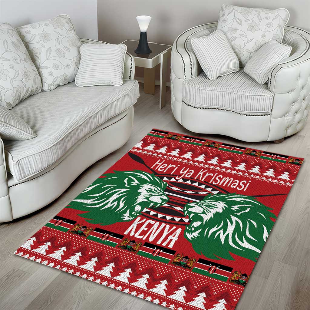 Kenya Christmas Lion Area Rug Heri ya Krismasi - Wewe pia - Wonder Print Shop