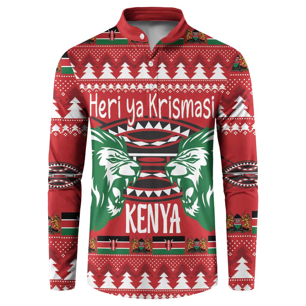 Kenya Christmas Lion Button Sweatshirt Heri ya Krismasi - Wewe pia - Wonder Print Shop