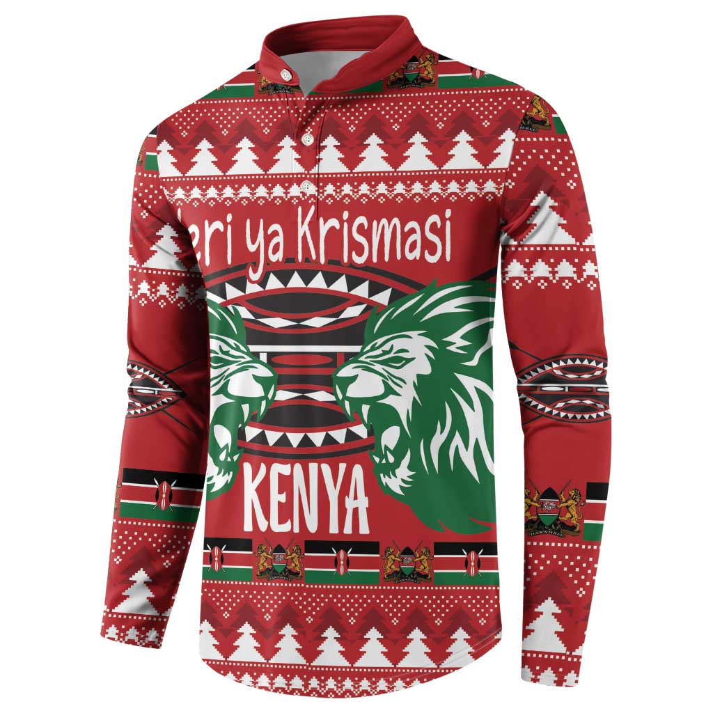 Kenya Christmas Lion Button Sweatshirt Heri ya Krismasi - Wewe pia - Wonder Print Shop