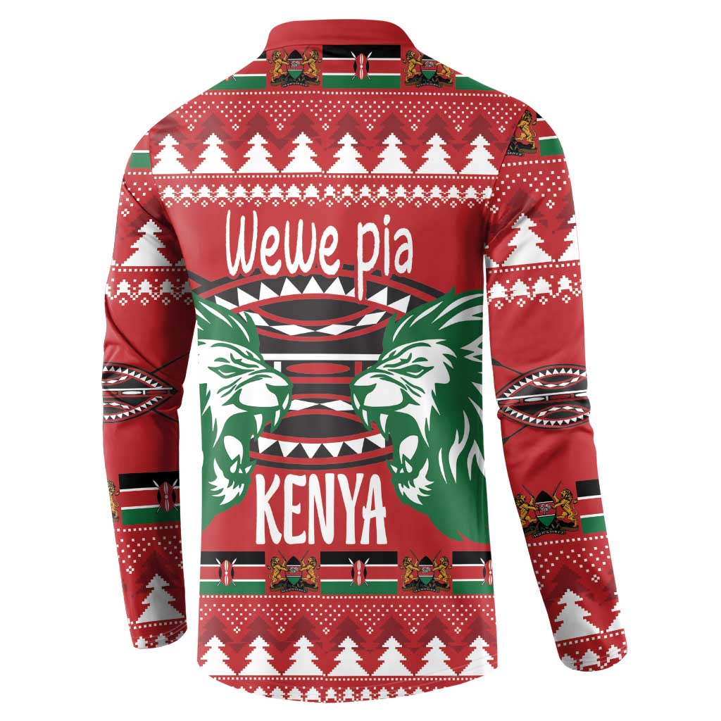 Kenya Christmas Lion Button Sweatshirt Heri ya Krismasi - Wewe pia - Wonder Print Shop