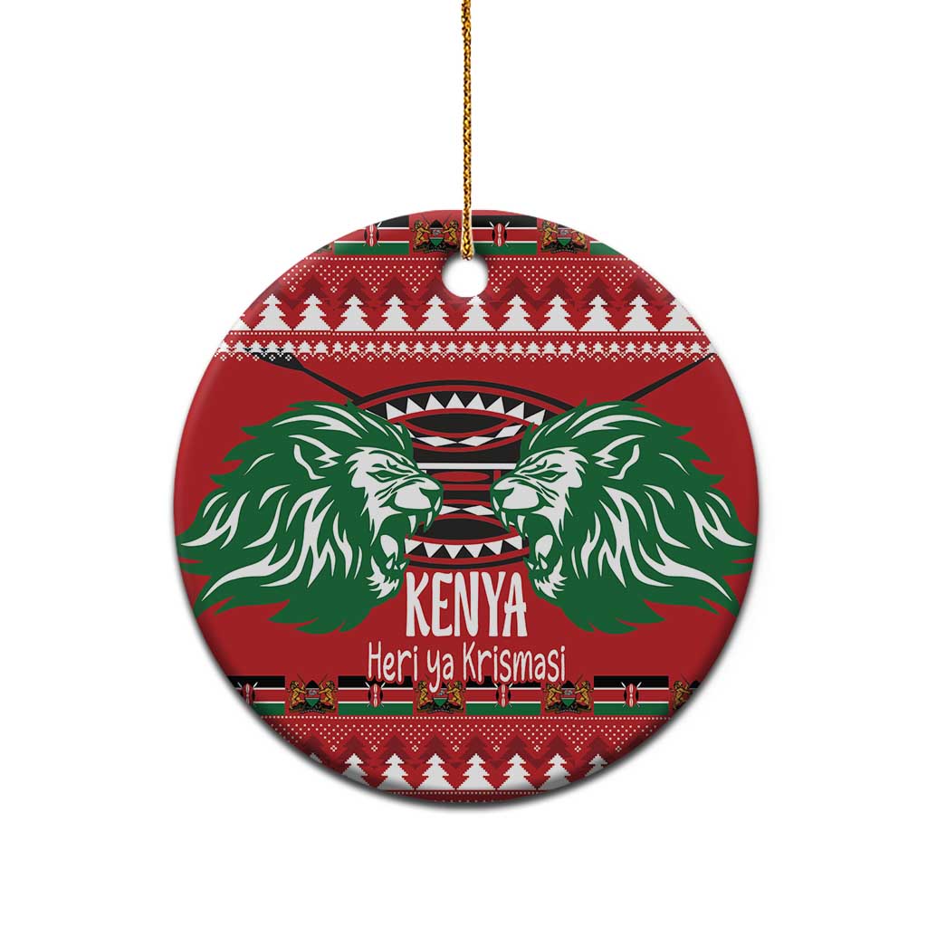 Kenya Christmas Lion Ceramic Ornament Heri ya Krismasi - Wewe pia - Wonder Print Shop