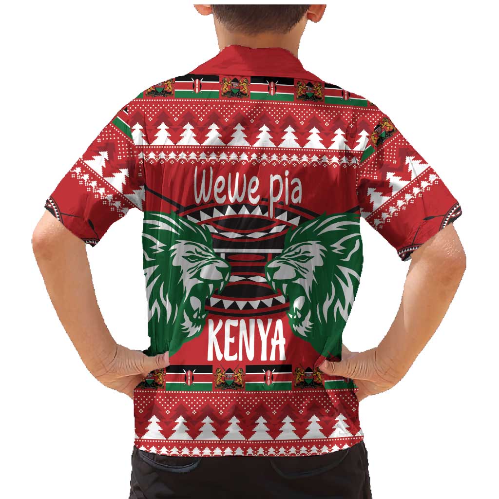 Kenya Christmas Lion Family Matching Mermaid Dress and Hawaiian Shirt Heri ya Krismasi - Wewe pia - Wonder Print Shop