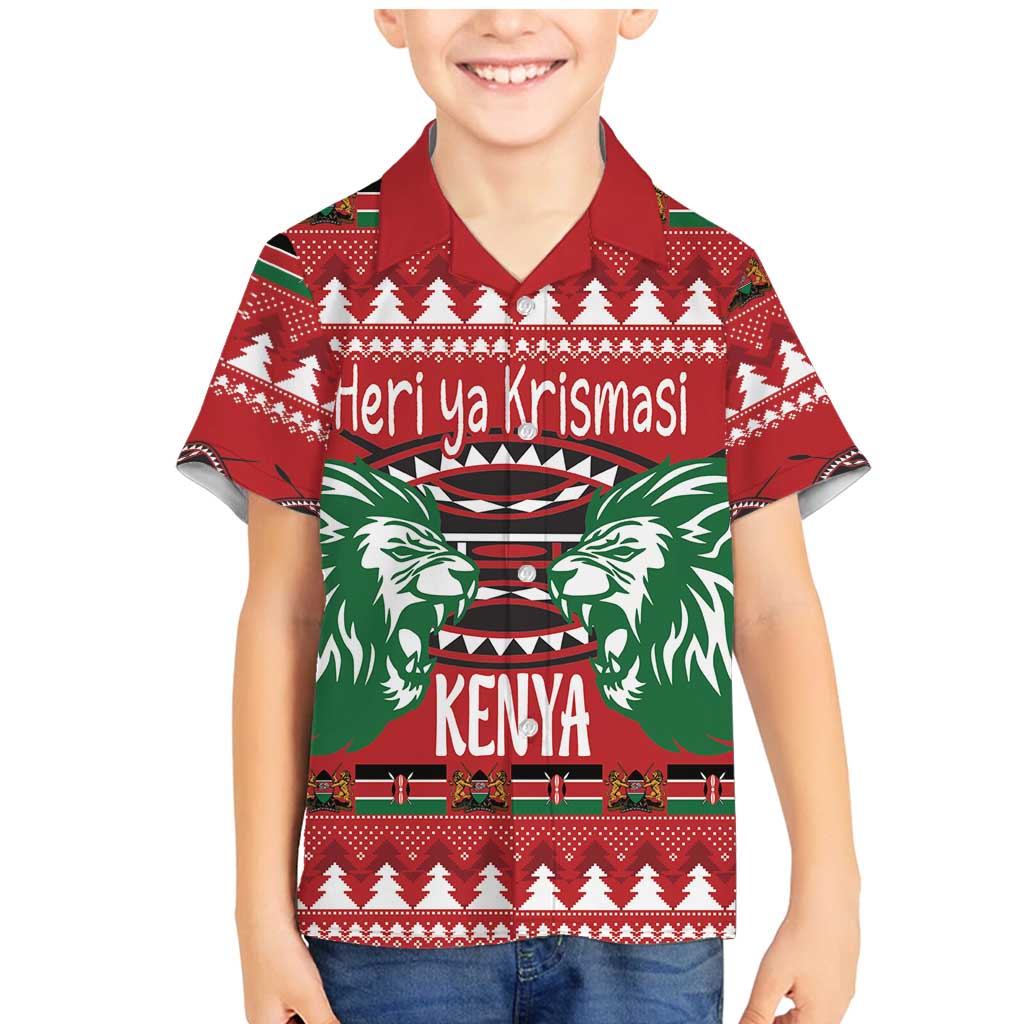 Kenya Christmas Lion Family Matching Mermaid Dress and Hawaiian Shirt Heri ya Krismasi - Wewe pia - Wonder Print Shop