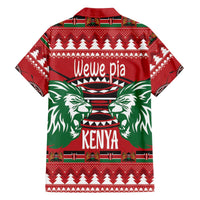 Kenya Christmas Lion Family Matching Off The Shoulder Long Sleeve Dress and Hawaiian Shirt Heri ya Krismasi - Wewe pia - Wonder Print Shop