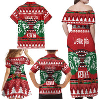Kenya Christmas Lion Family Matching Off Shoulder Maxi Dress and Hawaiian Shirt Heri ya Krismasi - Wewe pia - Wonder Print Shop