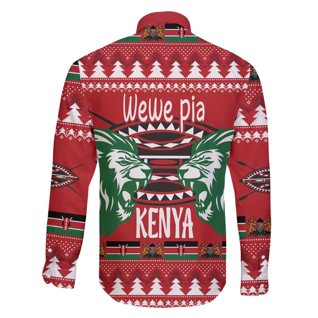 Kenya Christmas Lion Family Matching Off Shoulder Maxi Dress and Hawaiian Shirt Heri ya Krismasi - Wewe pia - Wonder Print Shop