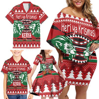 Kenya Christmas Lion Family Matching Off Shoulder Short Dress and Hawaiian Shirt Heri ya Krismasi - Wewe pia - Wonder Print Shop