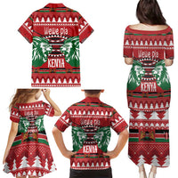 Kenya Christmas Lion Family Matching Puletasi and Hawaiian Shirt Heri ya Krismasi - Wewe pia - Wonder Print Shop