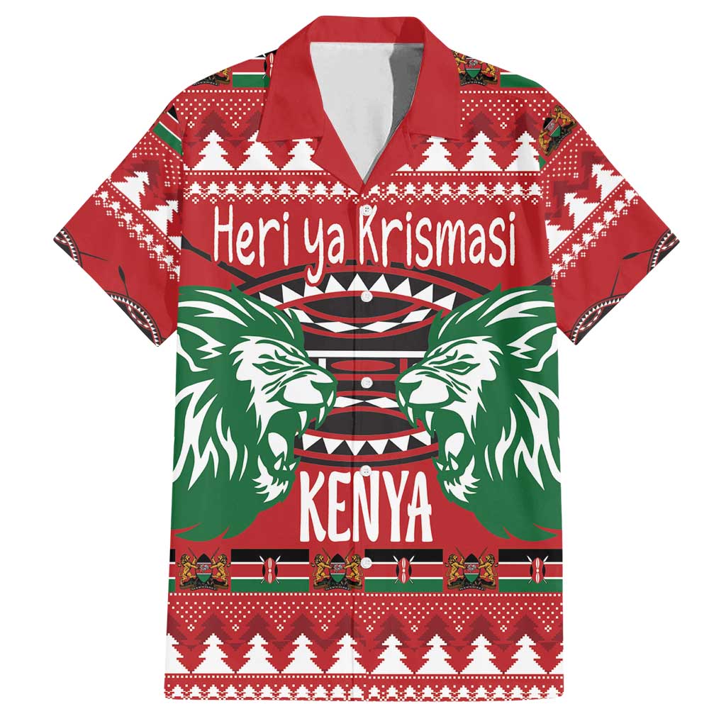 Kenya Christmas Lion Family Matching Puletasi and Hawaiian Shirt Heri ya Krismasi - Wewe pia - Wonder Print Shop