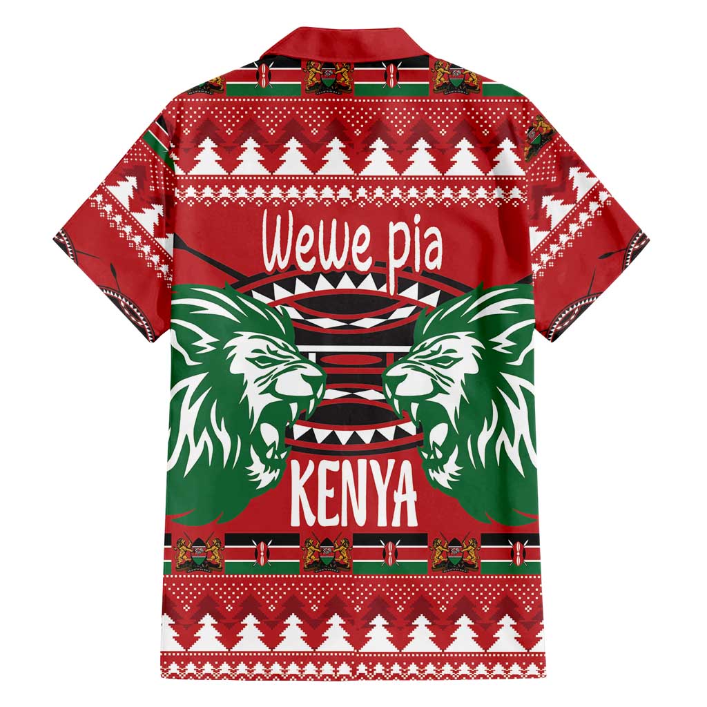 Kenya Christmas Lion Family Matching Puletasi and Hawaiian Shirt Heri ya Krismasi - Wewe pia - Wonder Print Shop