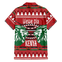 Kenya Christmas Lion Family Matching Short Sleeve Bodycon Dress and Hawaiian Shirt Heri ya Krismasi - Wewe pia - Wonder Print Shop