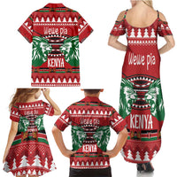 Kenya Christmas Lion Family Matching Summer Maxi Dress and Hawaiian Shirt Heri ya Krismasi - Wewe pia - Wonder Print Shop
