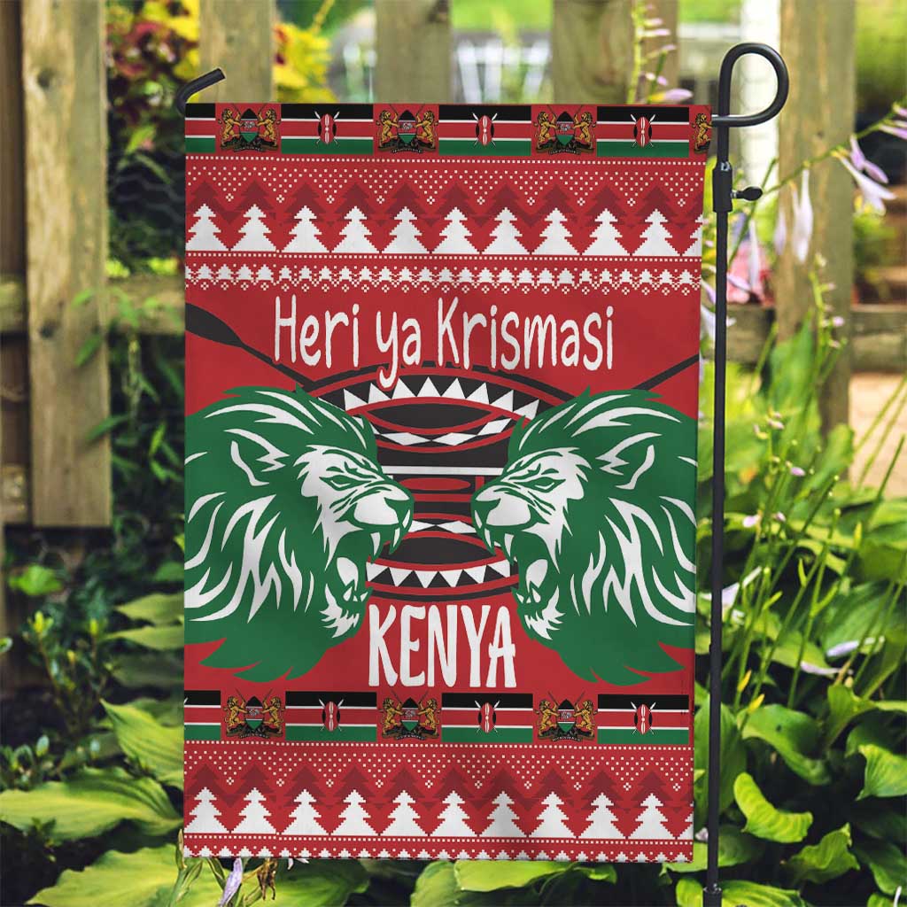Kenya Christmas Lion Garden Flag Heri ya Krismasi - Wewe pia - Wonder Print Shop