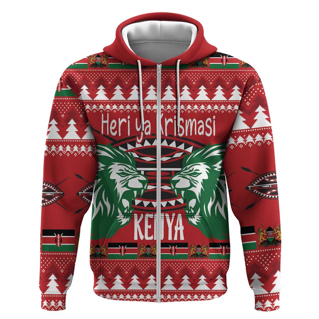 Kenya Christmas Lion Hoodie Heri ya Krismasi - Wewe pia - Wonder Print Shop