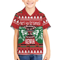 Kenya Christmas Lion Kid Hawaiian Shirt Heri ya Krismasi - Wewe pia - Wonder Print Shop