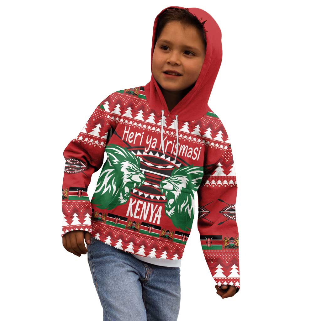 Kenya Christmas Lion Kid Hoodie Heri ya Krismasi - Wewe pia - Wonder Print Shop