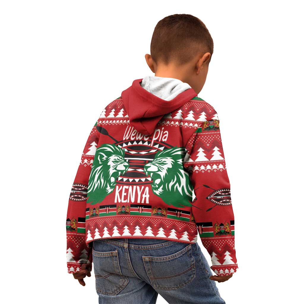 Kenya Christmas Lion Kid Hoodie Heri ya Krismasi - Wewe pia - Wonder Print Shop
