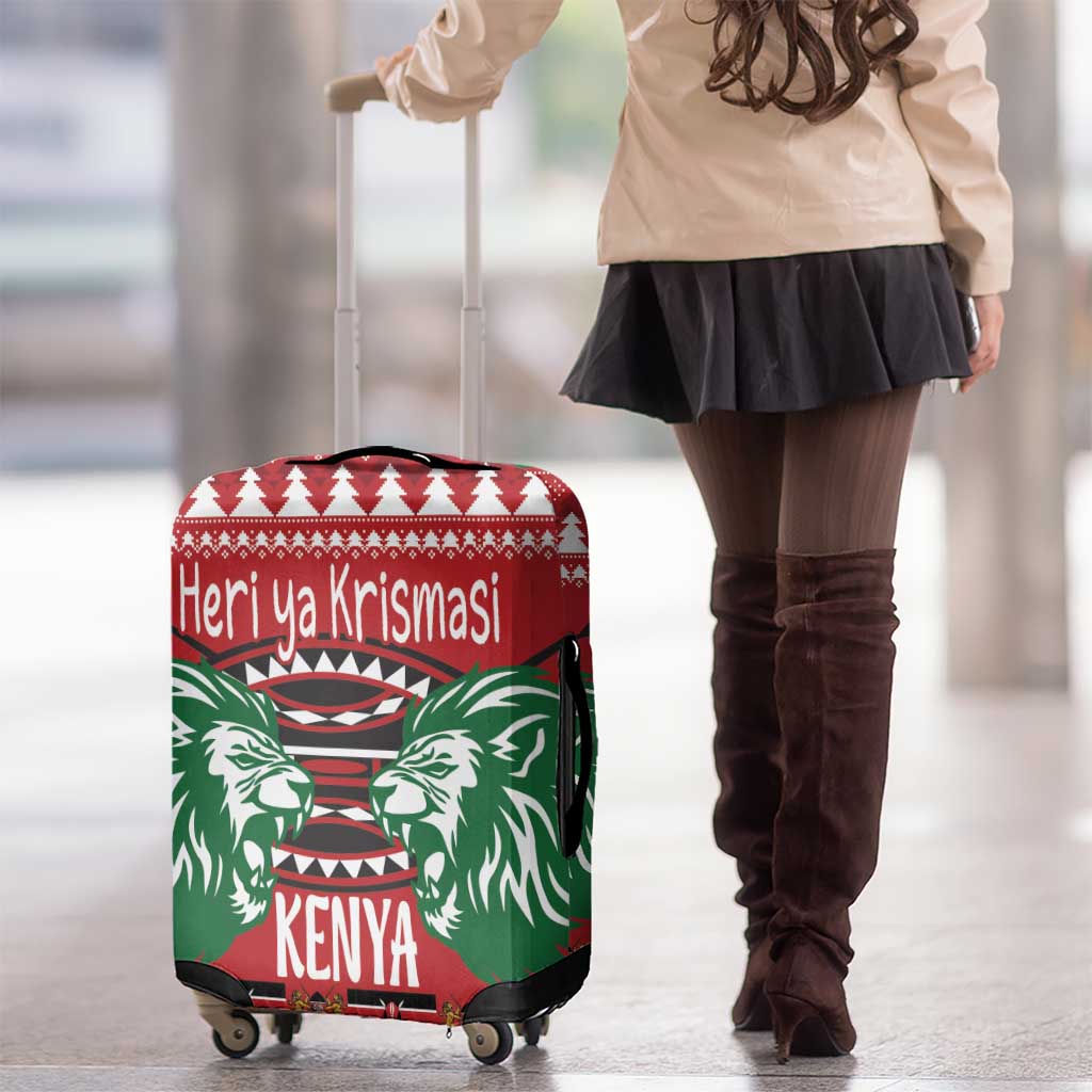 Kenya Christmas Lion Luggage Cover Heri ya Krismasi - Wewe pia - Wonder Print Shop