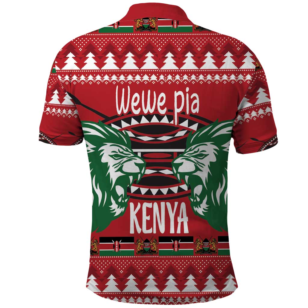 Kenya Christmas Lion Polo Shirt Heri ya Krismasi - Wewe pia - Wonder Print Shop