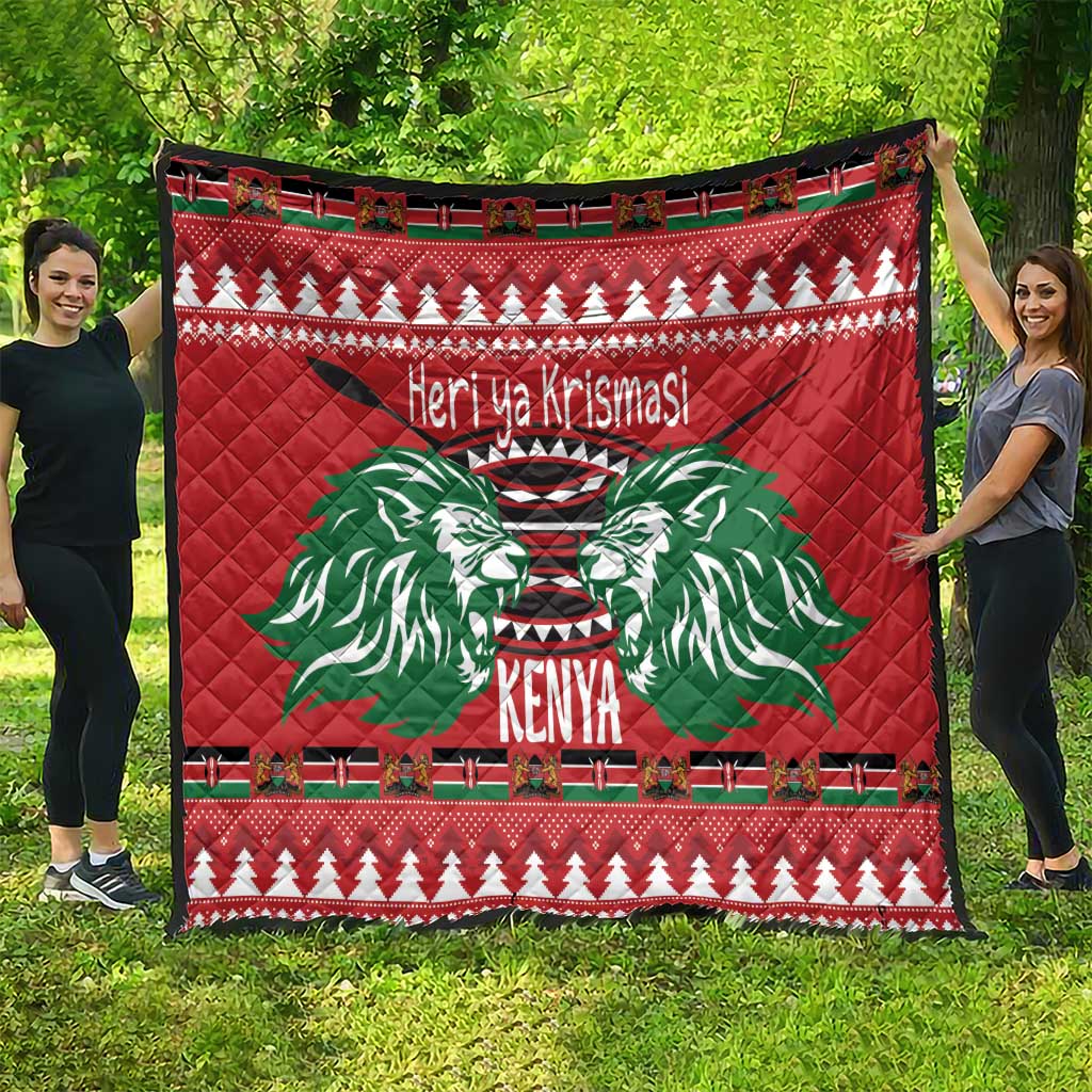 Kenya Christmas Lion Quilt Heri ya Krismasi - Wewe pia - Wonder Print Shop