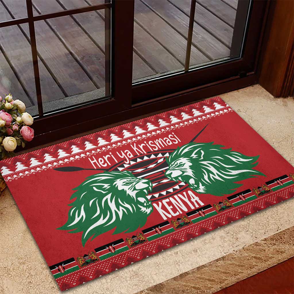 Kenya Christmas Lion Rubber Doormat Heri ya Krismasi - Wewe pia - Wonder Print Shop