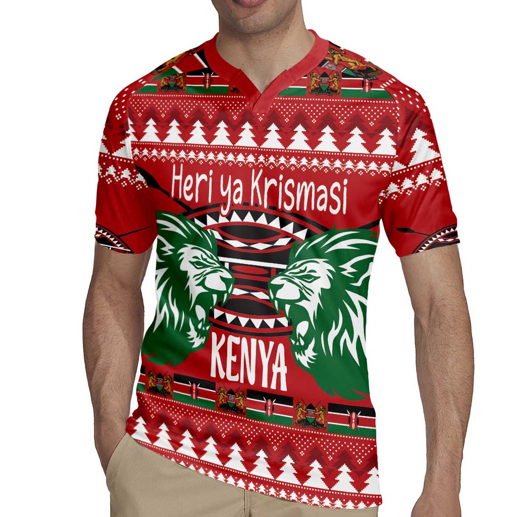 Kenya Christmas Lion Rugby Jersey Heri ya Krismasi - Wewe pia - Wonder Print Shop