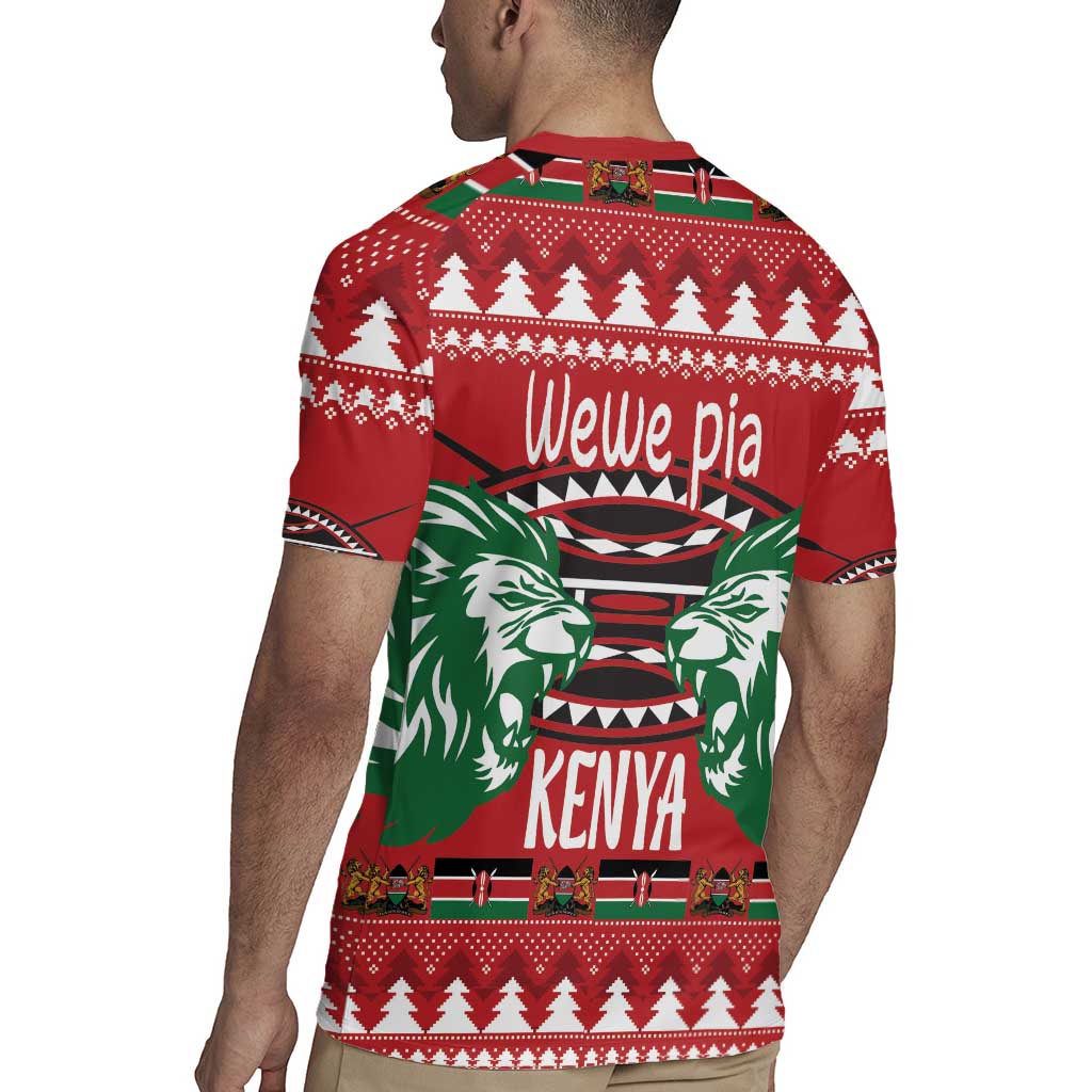 Kenya Christmas Lion Rugby Jersey Heri ya Krismasi - Wewe pia - Wonder Print Shop