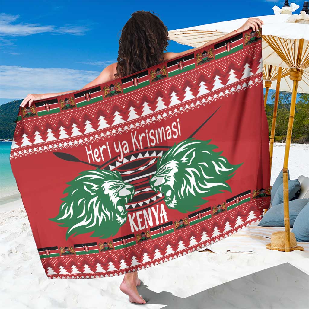 Kenya Christmas Lion Sarong Heri ya Krismasi - Wewe pia - Wonder Print Shop