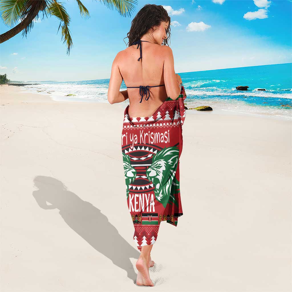 Kenya Christmas Lion Sarong Heri ya Krismasi - Wewe pia - Wonder Print Shop