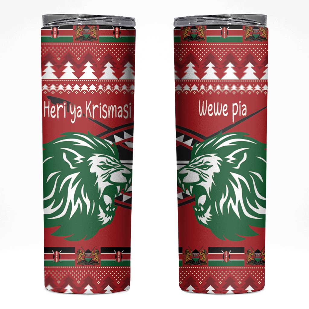 Kenya Christmas Lion Skinny Tumbler Heri ya Krismasi - Wewe pia - Wonder Print Shop