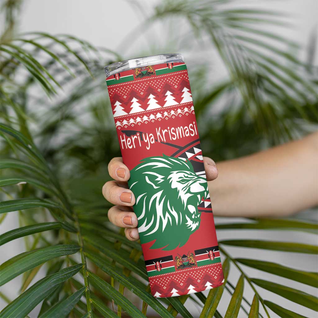 Kenya Christmas Lion Skinny Tumbler Heri ya Krismasi - Wewe pia - Wonder Print Shop