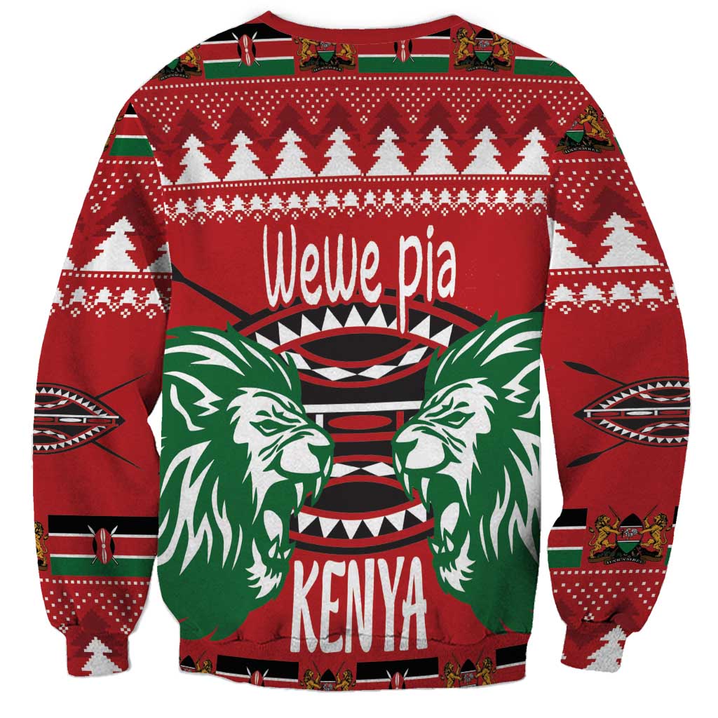 Kenya Christmas Lion Sweatshirt Heri ya Krismasi - Wewe pia - Wonder Print Shop