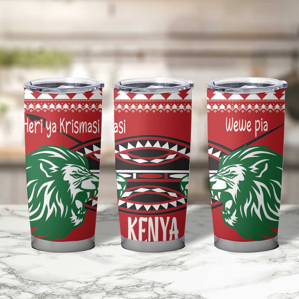 Kenya Christmas Lion Tumbler Cup Heri ya Krismasi - Wewe pia - Wonder Print Shop