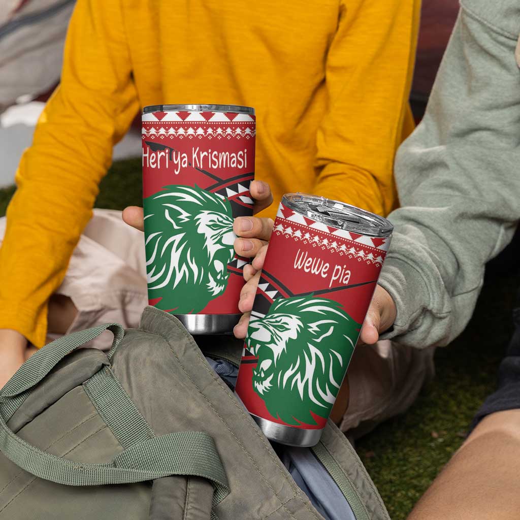 Kenya Christmas Lion Tumbler Cup Heri ya Krismasi - Wewe pia - Wonder Print Shop