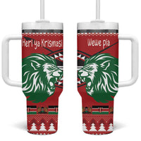 Kenya Christmas Lion Tumbler With Handle Heri ya Krismasi - Wewe pia - Wonder Print Shop